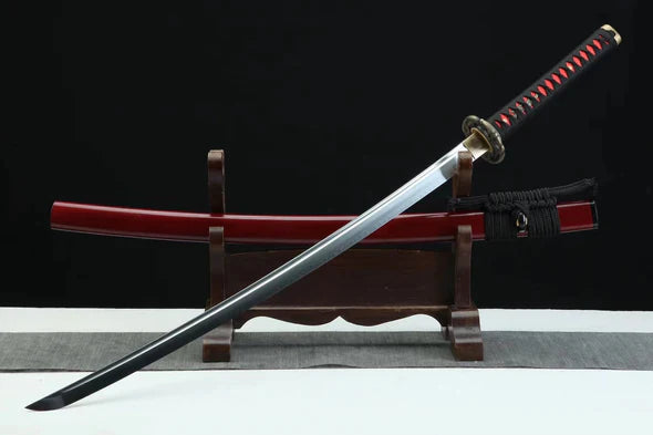 Katana-Feu-des-Enfers-Acier-T10-Hamon-Veritable