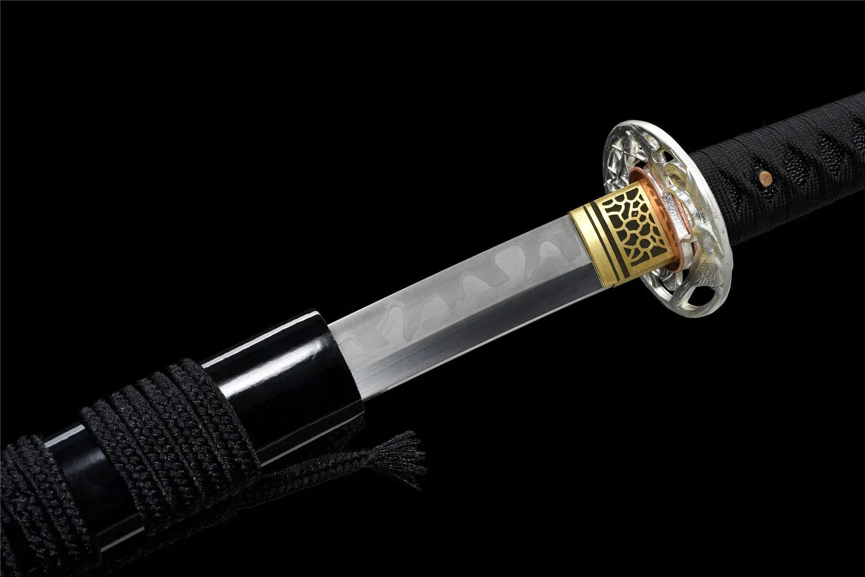 Katana-Japonais-Prunier-Acier-T10-Hamon-Veritable