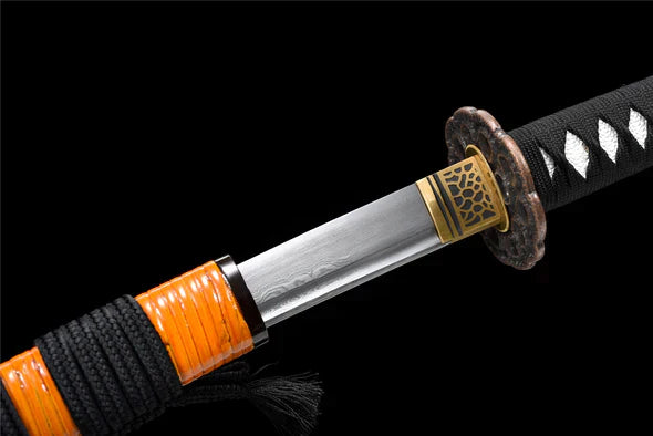 Katana-japonais-Lotus-Acier-Damas