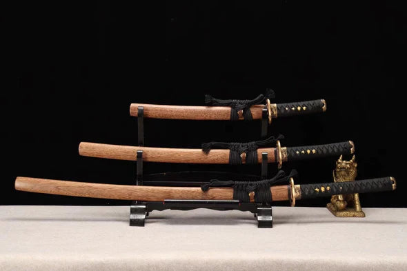 Pack-Katana-Tanto-Wakizashi-Nomu-Acier-Damas-Hamon-Veritable