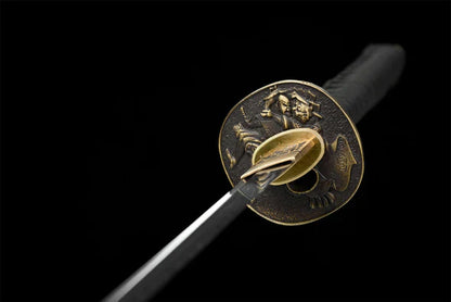 Tsuba-Hannya-Oni-Acier-T10-Hamon-Veritable